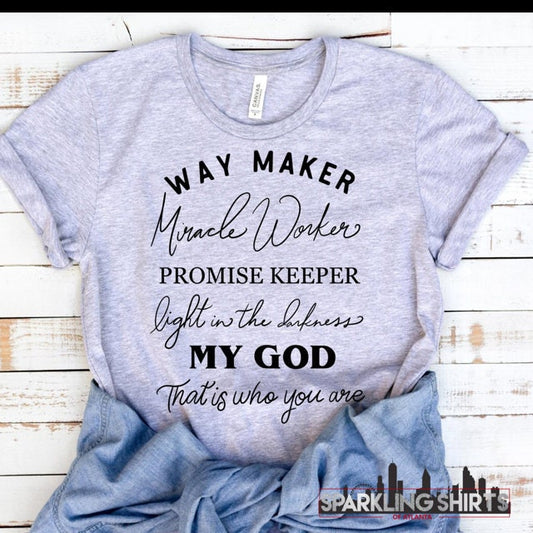 Way Maker Shirt| Bible Study| Miracle Worker| Miracle Worker Shirt| Promise Keeper| Christian Shirt| My God