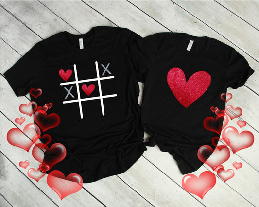 Tic Tac Toe T-shirt| Couple T-Shirt| Holiday 2021| Valentines Day| Love| Graphic T-shirt