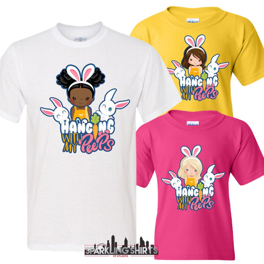 Hanging With My Peeps| Kid’s Easter T-shirt| Youth Tshirt| Girl’s T-shirt| Graphic Tee