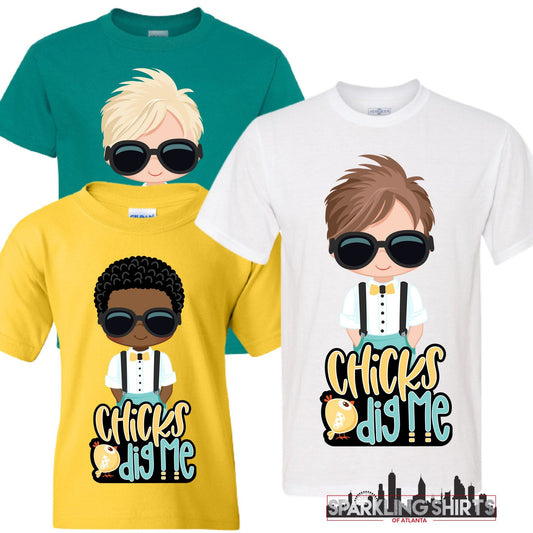 Chicks Dig Me|Kid’s Easter T-shirt| Youth Tshirt| Boy’s T-shirt| Graphic Tee
