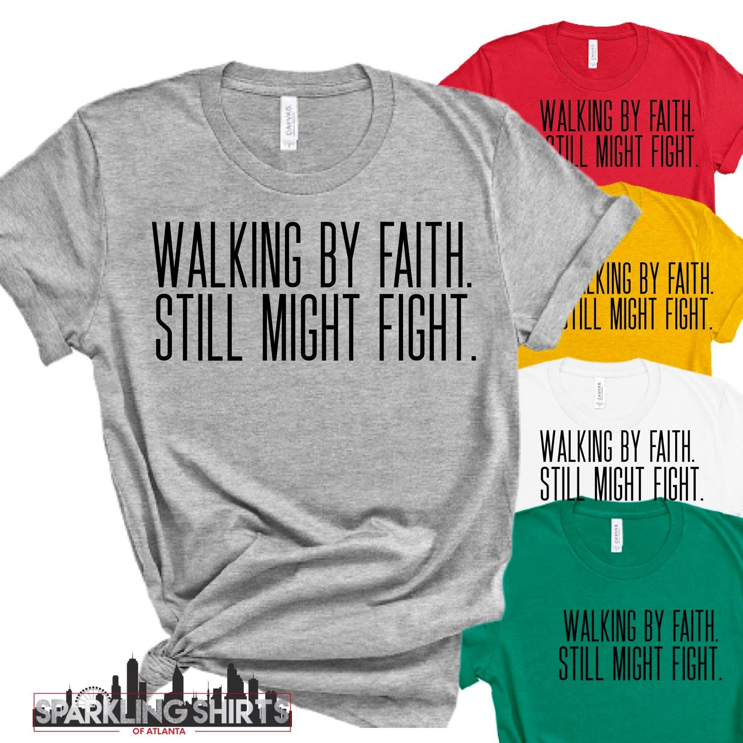 Walking By Faith, Still Might Fight| Sarcastic |Funny| T-shirt| Graphic Tee
