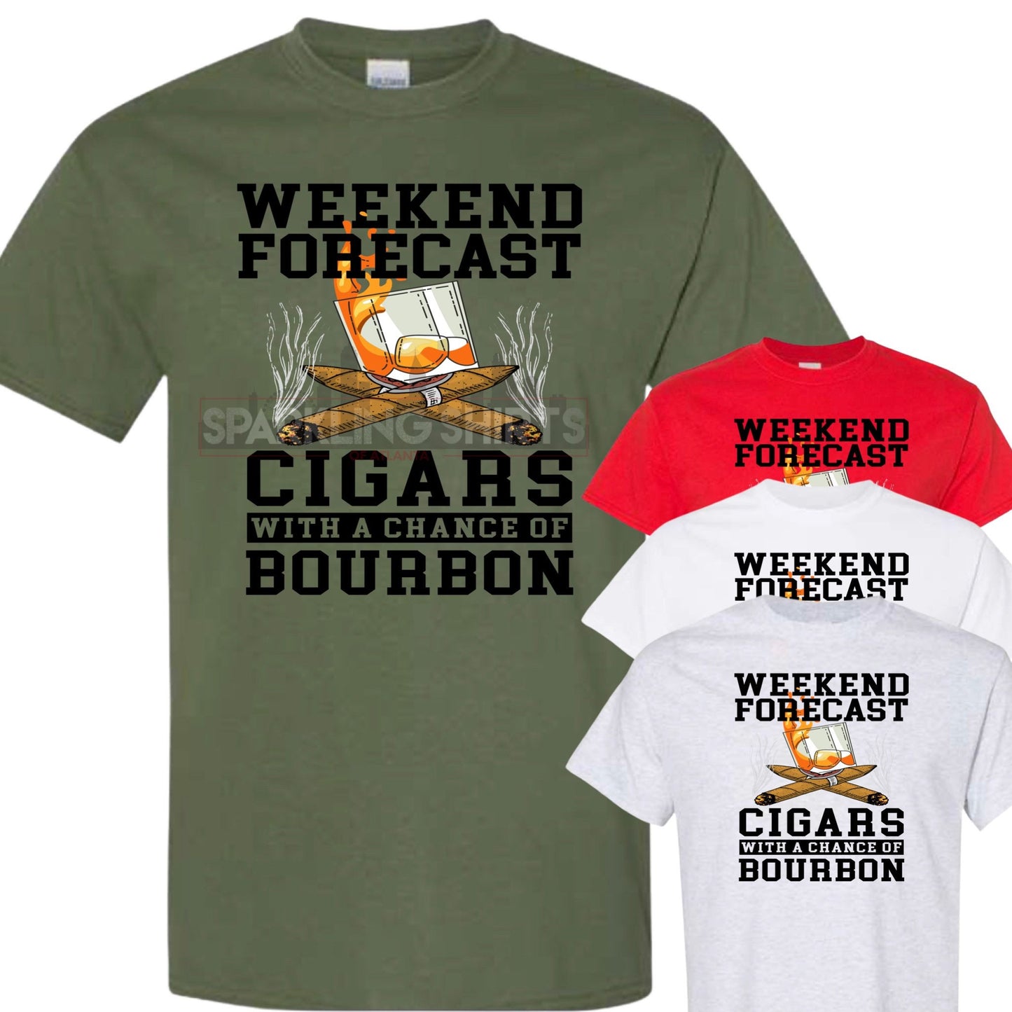 Weekend Forecast With A Hint of Bourbon| Relax| Graphic T-shirt