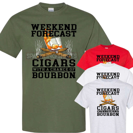Weekend Forecast With A Hint of Bourbon| Relax| Graphic T-shirt